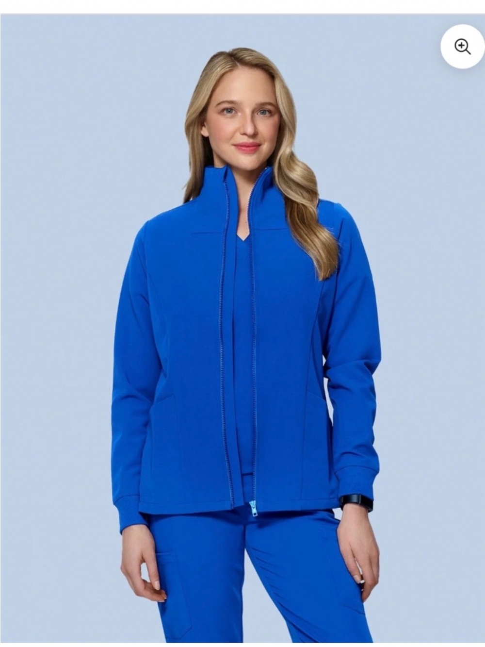 Women’s Royal Blue Zip-Front Scrub Jacket